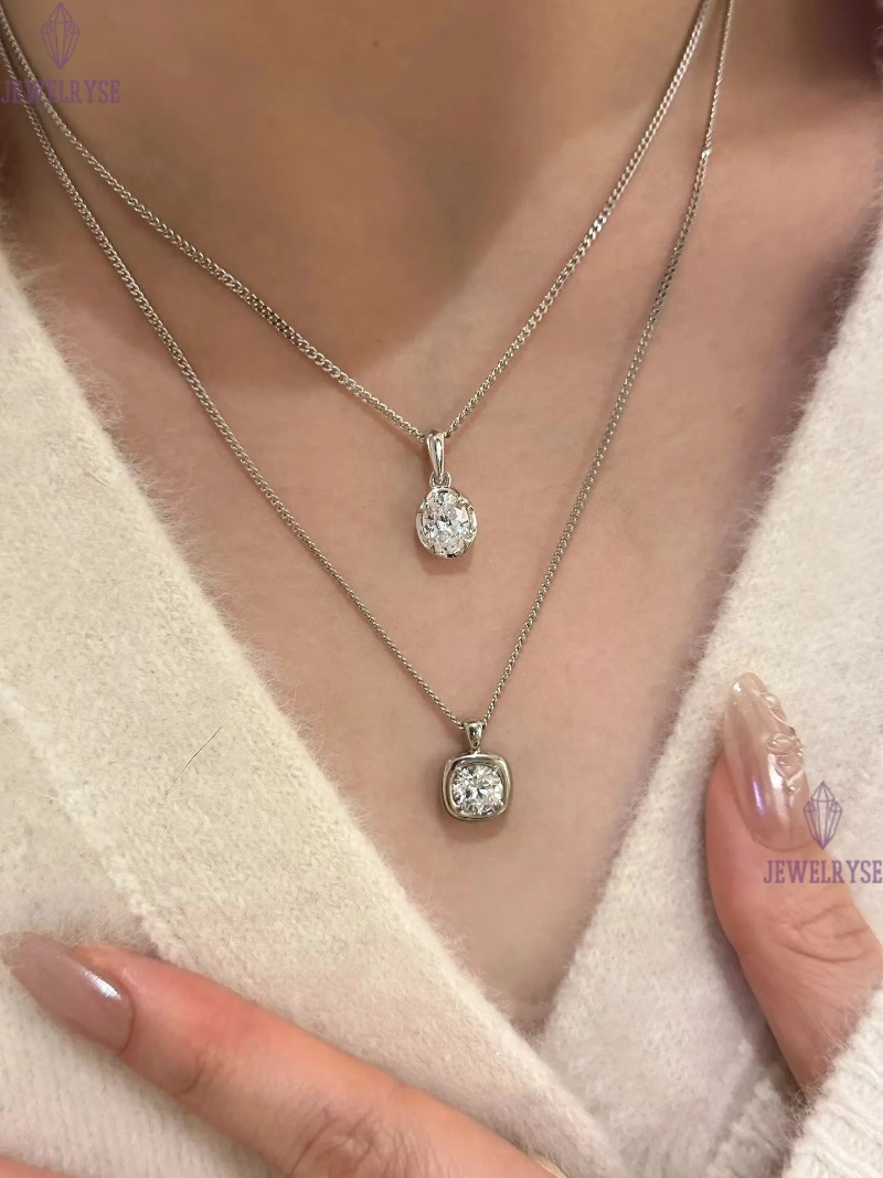 Classical Top Sell Jewelry Heart Pendant Solitaire 100% 925 Sterling Silver White Moissanite Diamond Gemstones Party Women Clavicle Necklace Gift