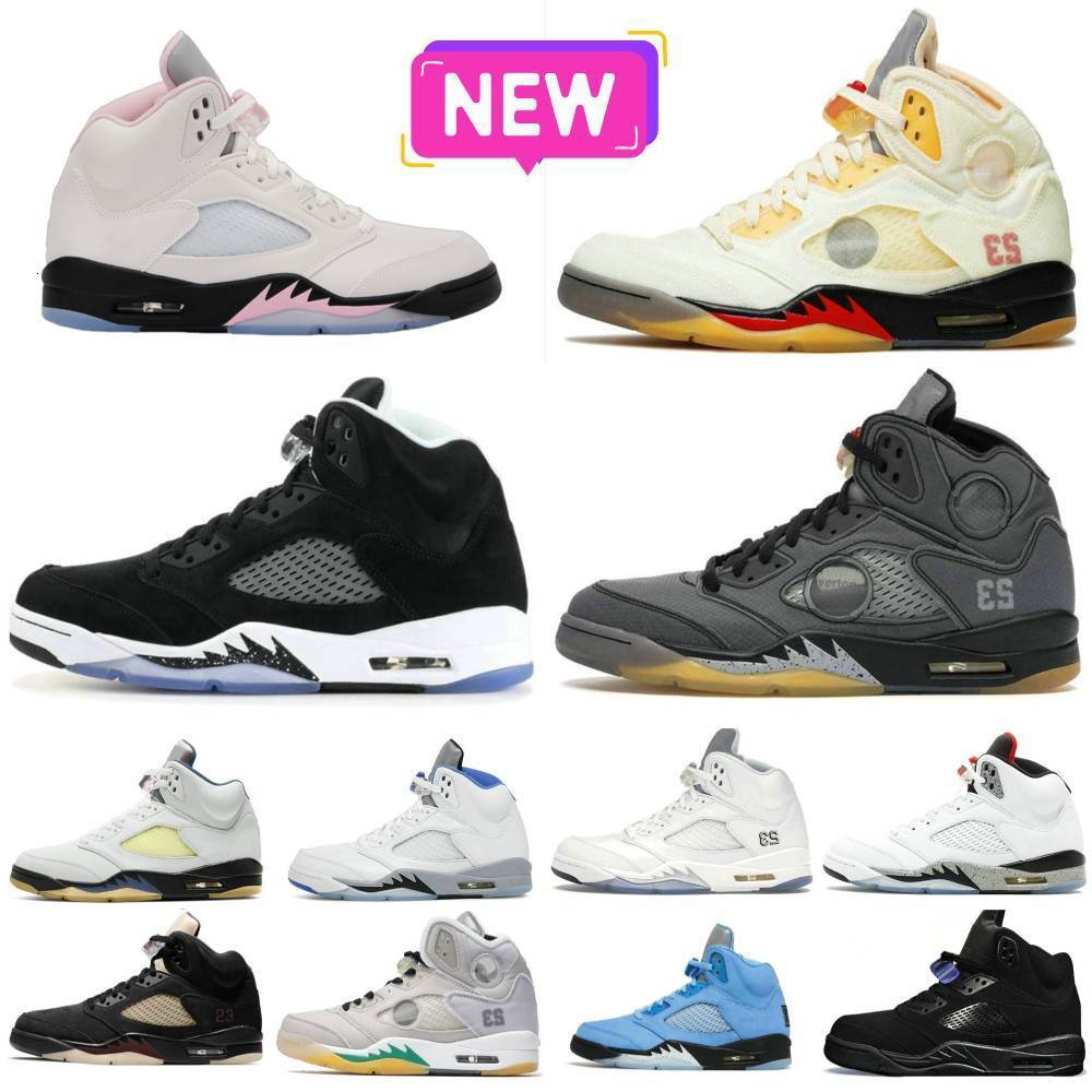 Trainers Jump Mans 5 J5 Sports Shoes Retroes Medium Soft Pink 5S UNC Sail Muslin Oreo White Cement Outdoor Basketball Shoe Silver Black Metallic Reimagined Sneakers