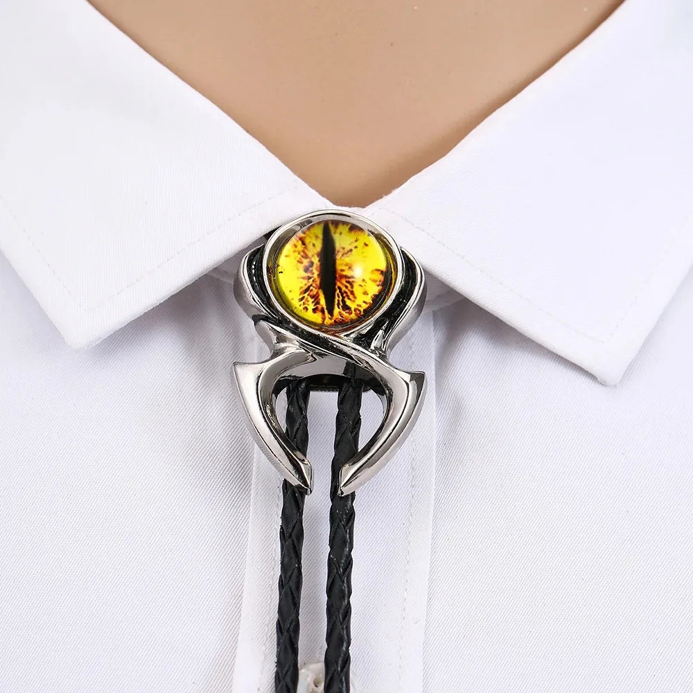 Western cowboy bolo tie mens leather collar rope natural crystal tie accessories unisex British rope 250430