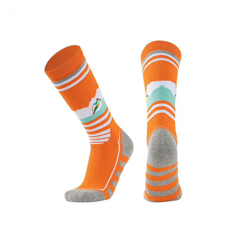 Merino wool for women's warm winter boots, work padded socks, outdoor mid length striped hiking socks