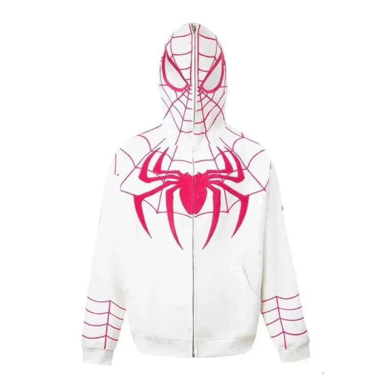 Y2k Emo Women Streetwear Hoodie Spider Web Red Zip Up Hoodies Grunge Oversized Sweatshirt Gothic Haruku Alt Jackets Clothes fashion clothing women