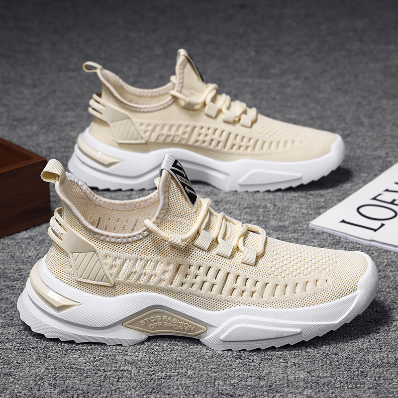 One Step Lazy Flyknit Breathable Casual Men S Trendy Low Top Sneakers Running Shoes Ddmysaturn