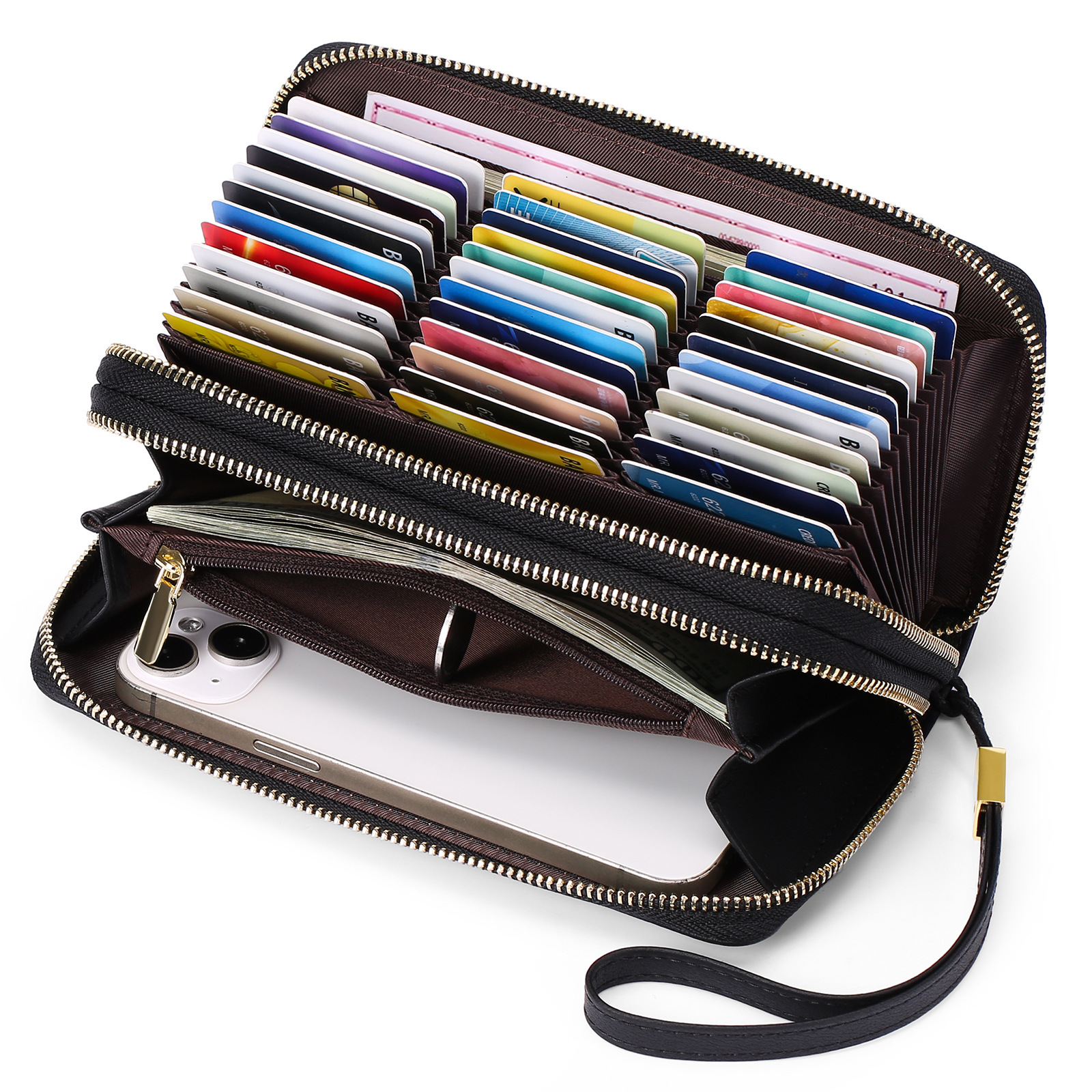 Designer Wallet New Long PU Leather Multifunctional Hand Held Bank Card Storage Passport Bag Double Zipper Wallet Luxury Wallet Key Pouch