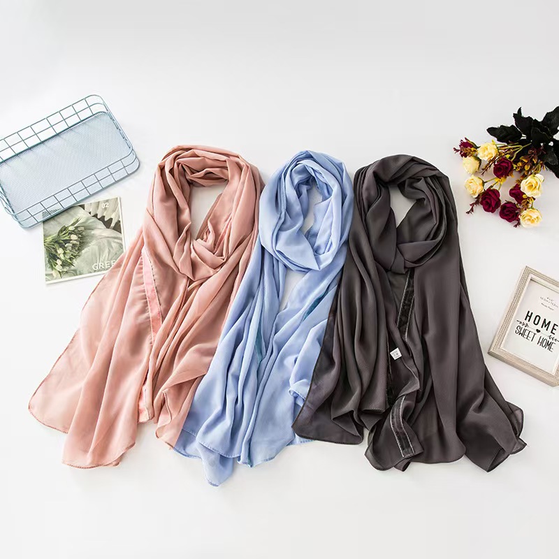 T593 solid color scarf female solid color warm neck shawl gift scarf