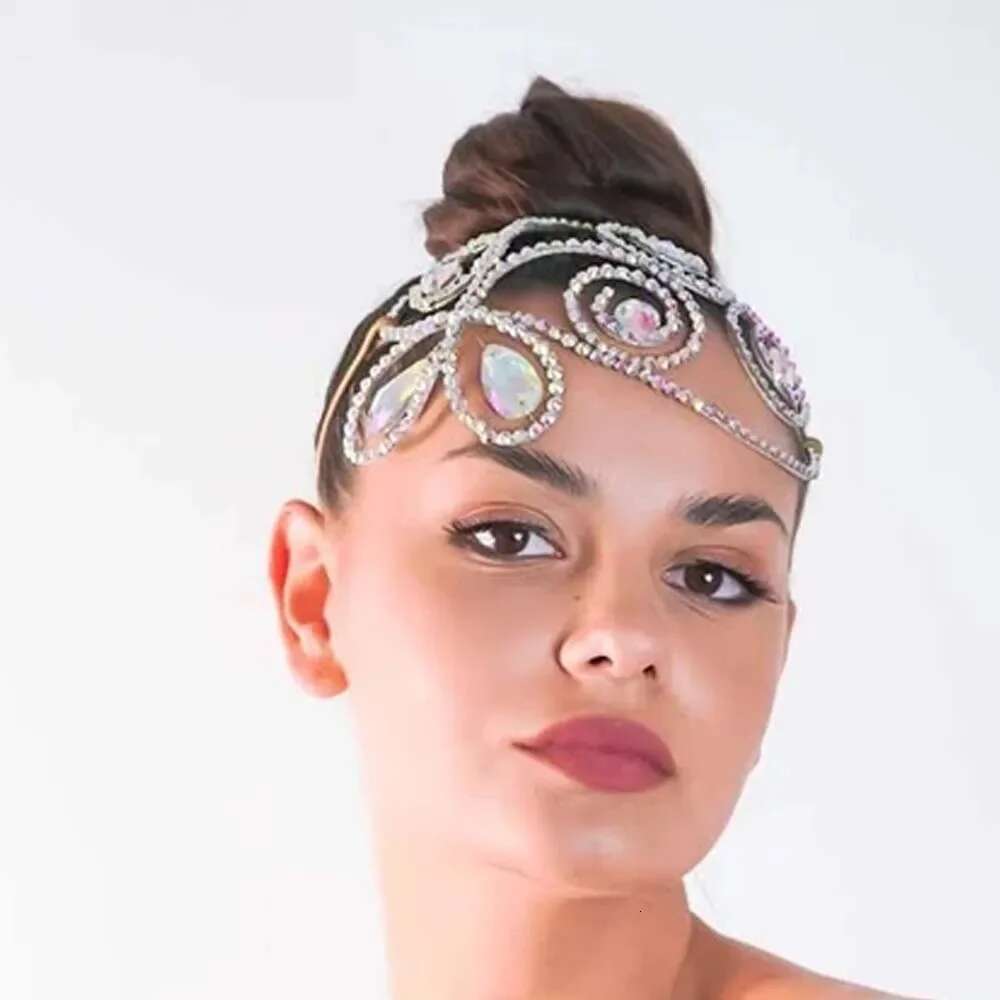 Stonefans AB Color Rhinestone Headpiece Costume Jewellery Bridal Diadem New Belly Dance Tiara Ballroom Hair Piece Crystal