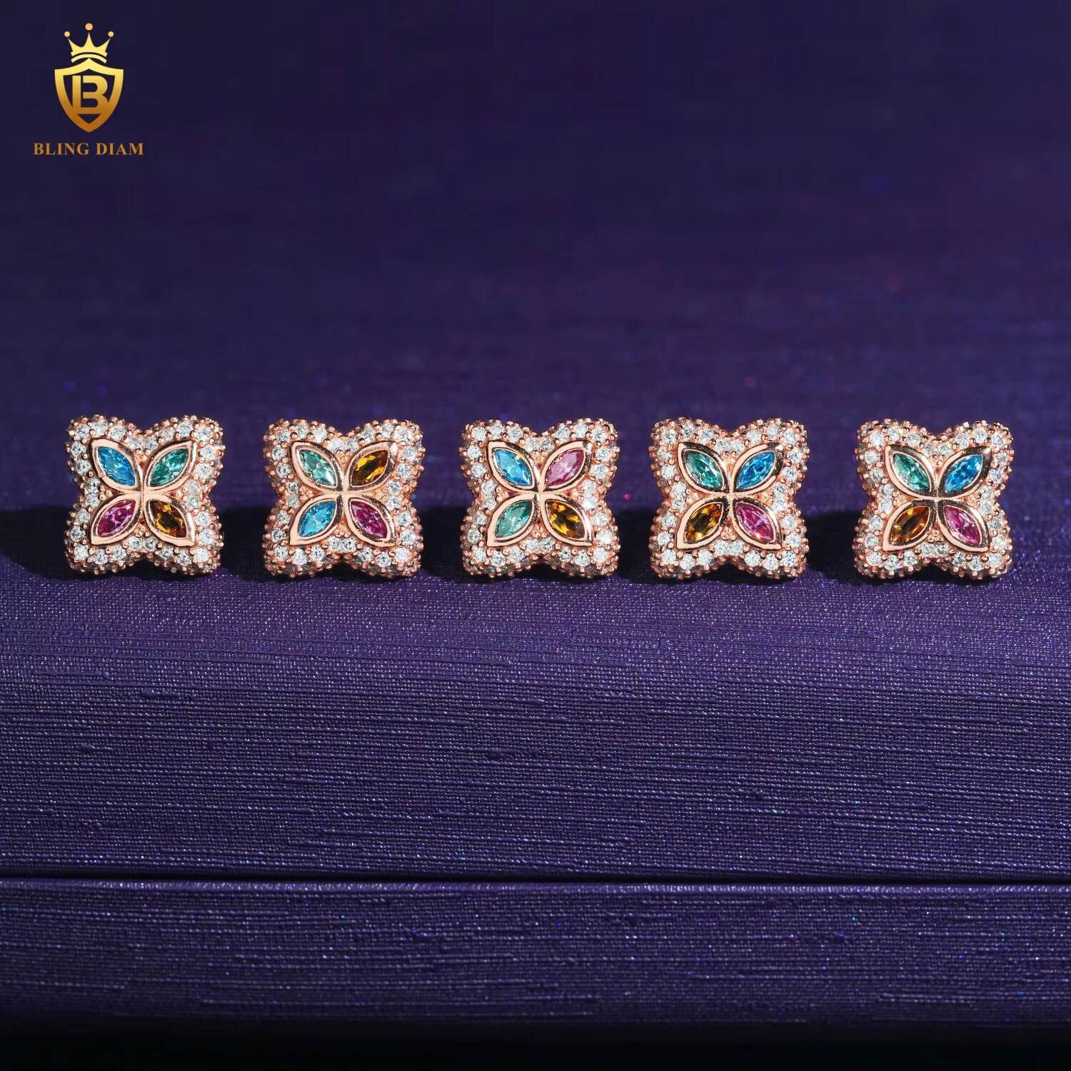 Hip Hop Earring VVS Iced Out Moissanite Diamond 15MM VVS Moissanite Earrings 925 Silver Stud Earrings