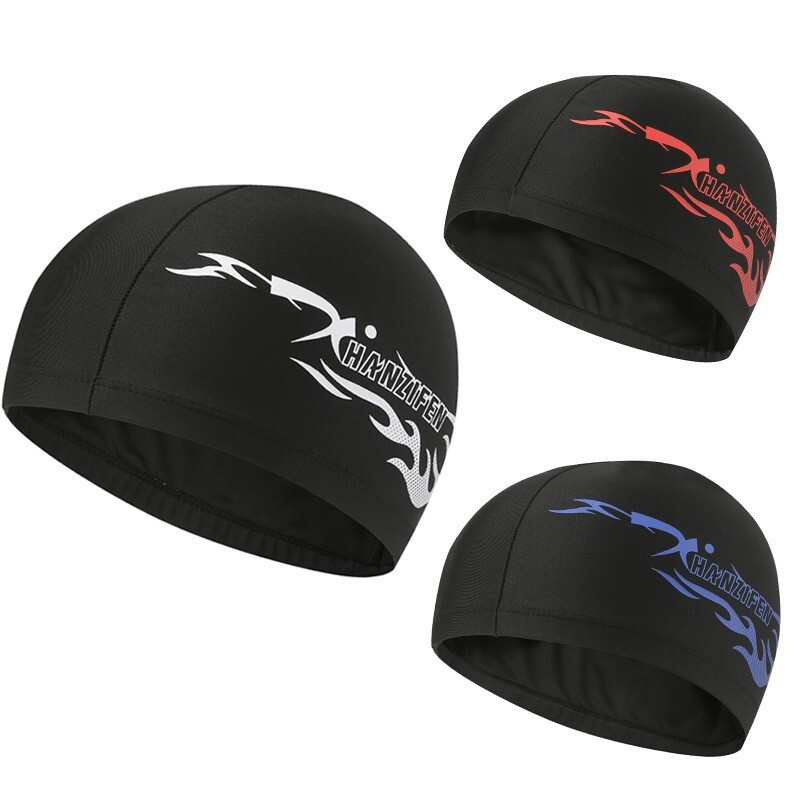 Adult cap with flame print breathable swimming cap, comfortable and not too tight on the head