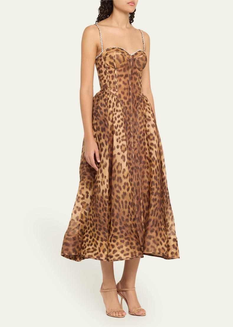 ZIM 2025 Leopard Print dress Fashion Week Show Customized Fashion Tailored clothing womens Fashion Paris.M347