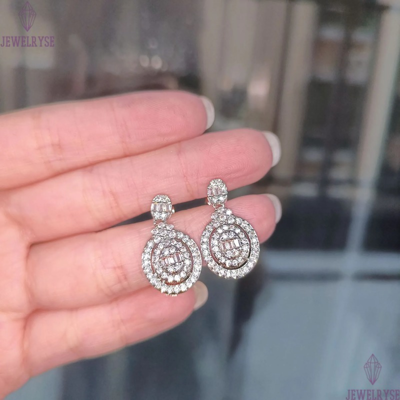 Choucong Brand Dangle Earring Luxury Jewelry Six Style 925 Sterling Silver Sparkling Handmade White Topaz T Princess Cut White Zircon Eternity Women D