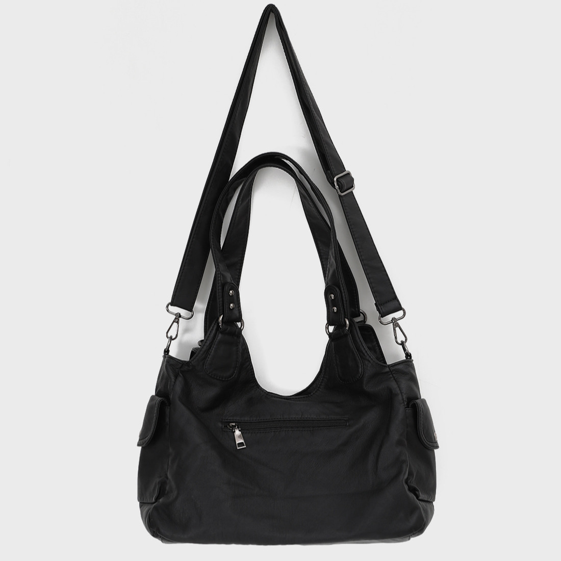 Ladies' fashionable washed and used spicy girl motorcycle bag with large capacity and Japanese and Korean trend multi pocket shoulder bag