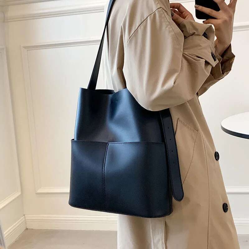 Women Large Capacity Waterproof Daily Single Shoulder Crossbody Fashion Bucket Bag