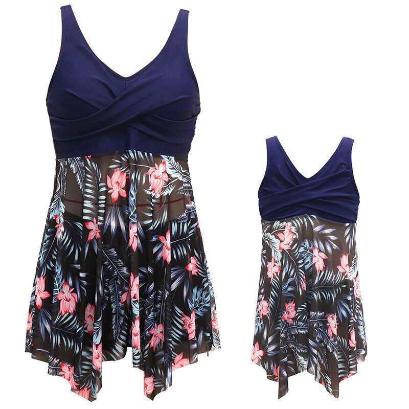 New European American parent-child swimsuits for slimming women, wholesale of hot spring sets, 2025 new style, chic and elegant clothing