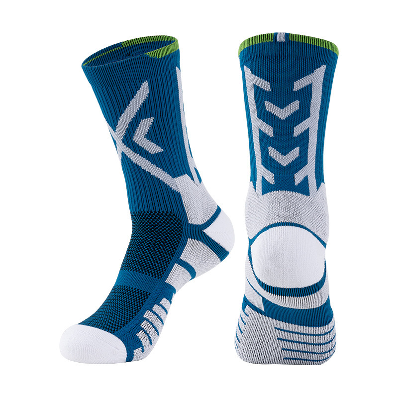 Basketball socks for men, mid length, summer high top socks, marathon, professional running, elite, towel bottom, American style, breathable