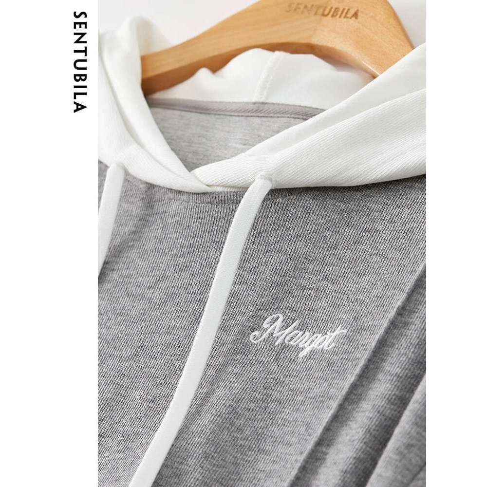 SENTUBILA Women's Sports Suit Hoodies Wide Leg Sweatpants Two Piece Set Autumn Outfits Sweatsuits For Women Sportswear 133Z49590