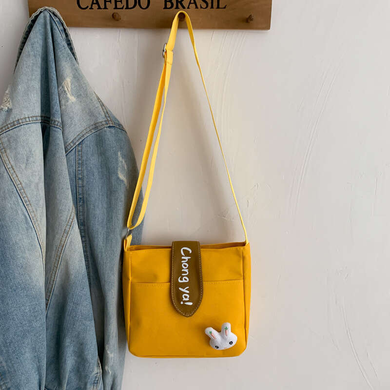 Summer canvas ins super popular women's fashion student backpack Korean version cute single shoulder diagonal cross small square bag