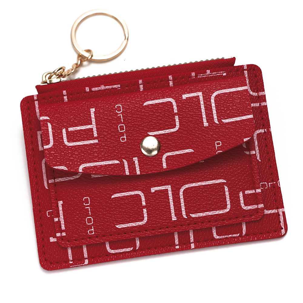 Designer Wallet Trendy Letter Printed Thin Portable Small Bag Wallet Coin Purse Keychain Holder Card Sleeve Luxury Wallet Key Pouch