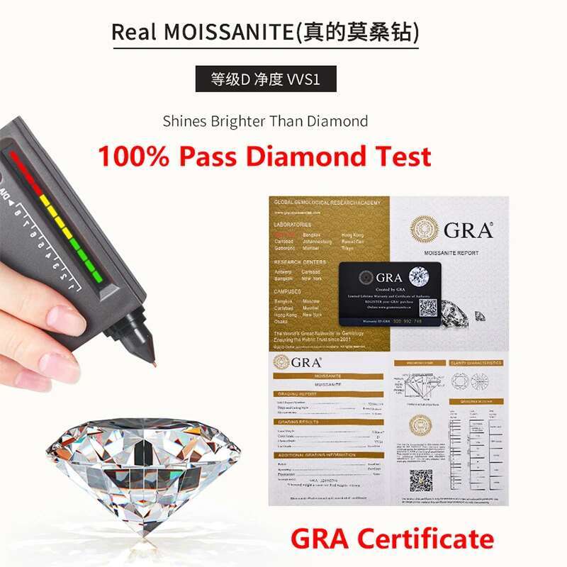 6CT Full Moissanite Rectangle Diamond Womens Ring Engagement 925 Sliver Sterling 18k White Gold Rings Top Quialty for Women