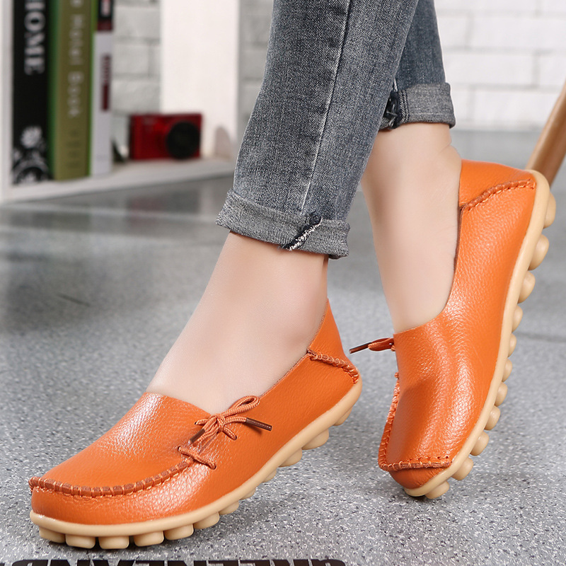 Oversized Two Layer Cowhide Mother S Single Perforated Comfortable Dou Women S Shoes Nurse S Shoes Ddmysaturn