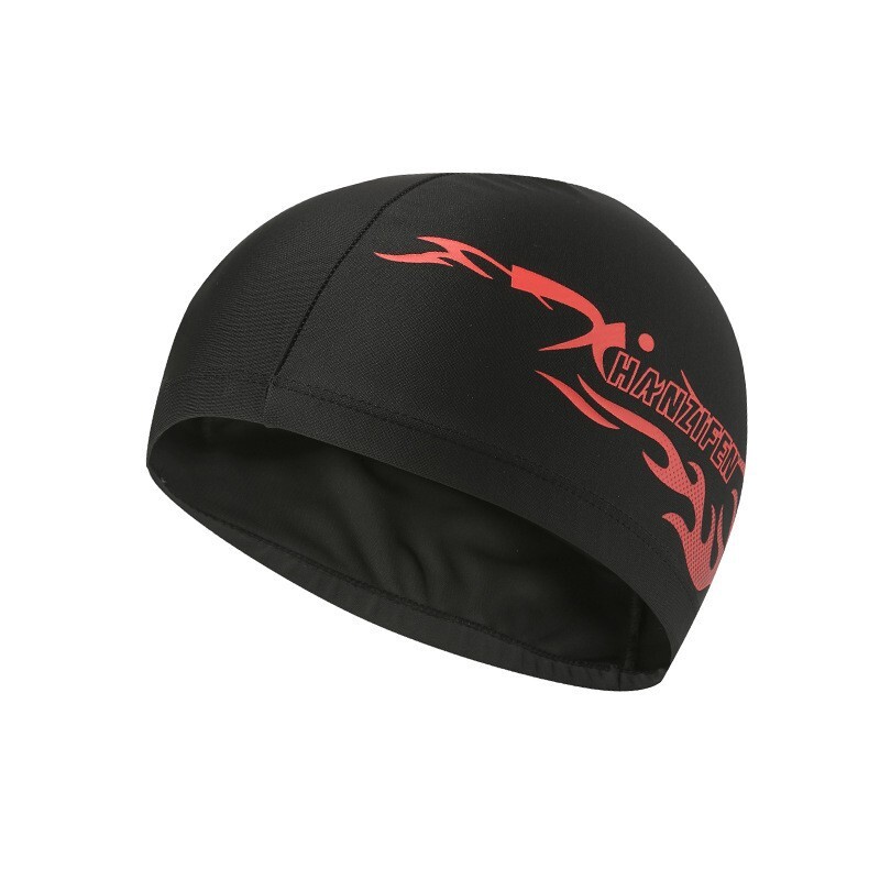 Adult cap with flame print breathable swimming cap, comfortable and not too tight on the head