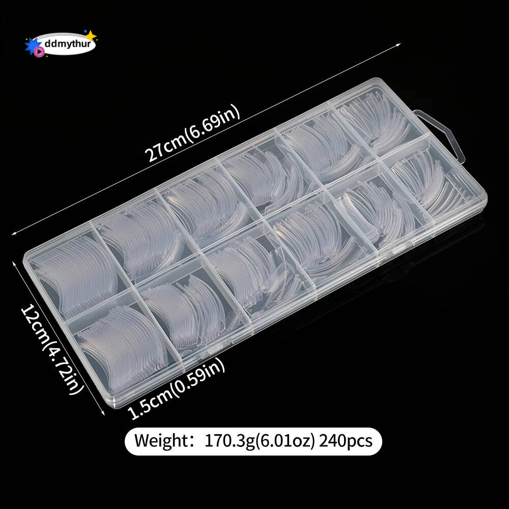 240PC Hawk Curved Long Square False Nails 12Size XXL Extra Deep Curve Full Cover Acrylic Fake Tips Eagle Claw Nail Extension Tip ddmythur