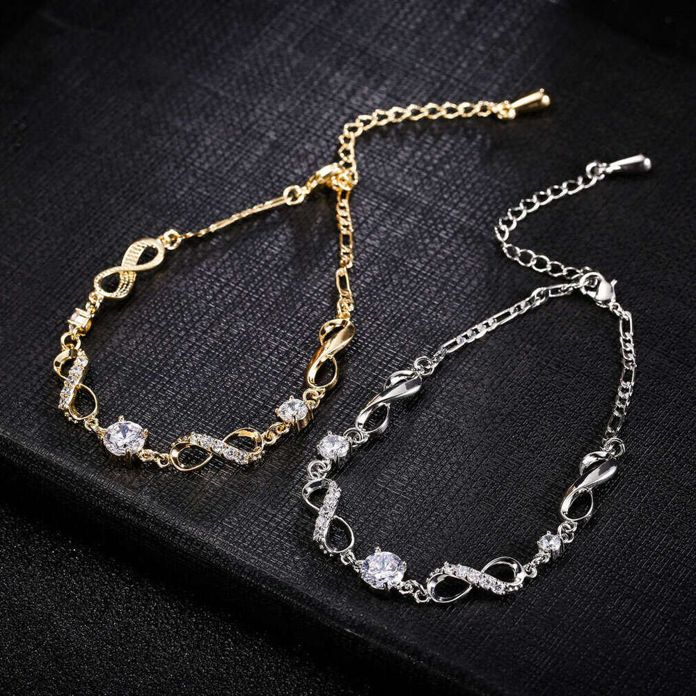 Japanese Korean fashion personality 8-type bracelet jewelry for girls, simple and versatile ankle chain