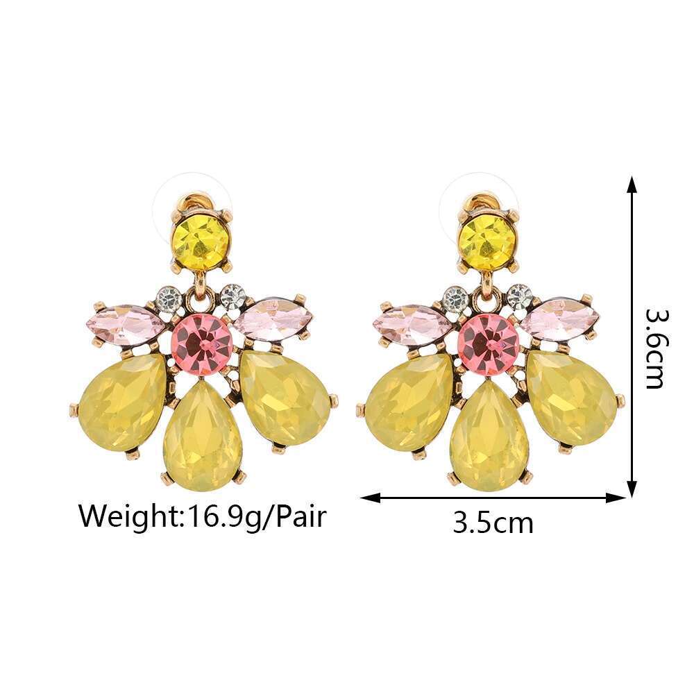 Fashion Design Decor Wedding Party Pendant Jewelry Charm Shiny Crystal Geometric Dangle Earrings For Women Accessories