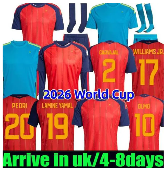 Spain 2026 2027 Soccer Jersey MORATA FERRAN CARVAJAL 26 27 National Team Football Shirt Kids Kit LAMINE YAMAL Camisetas Espana RODRI OYARZABAL FINAL Uniforms