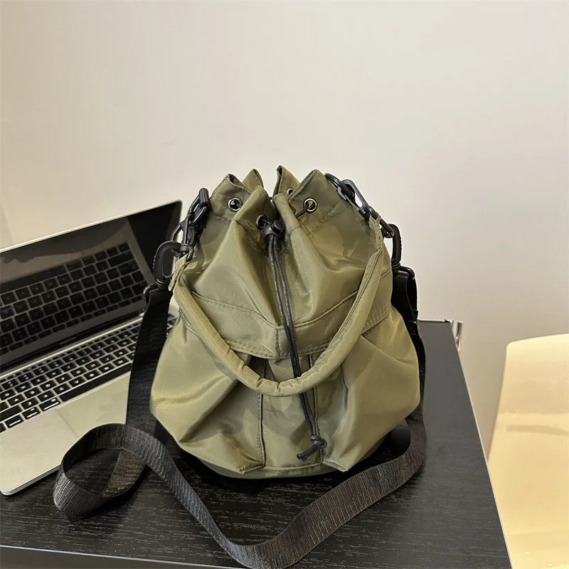 Womens casual bag large capacity student shoulder bag fashionable handbag bucket bag crossover bag adjustable shoulder strap 250427