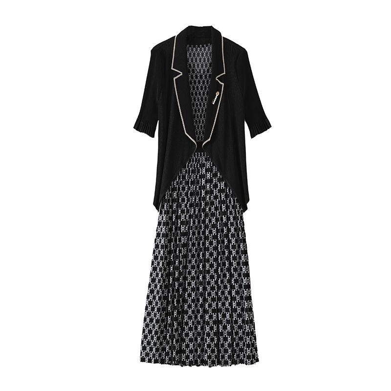 Korean style large size women's new plaid slim loose dress summer suit D02322