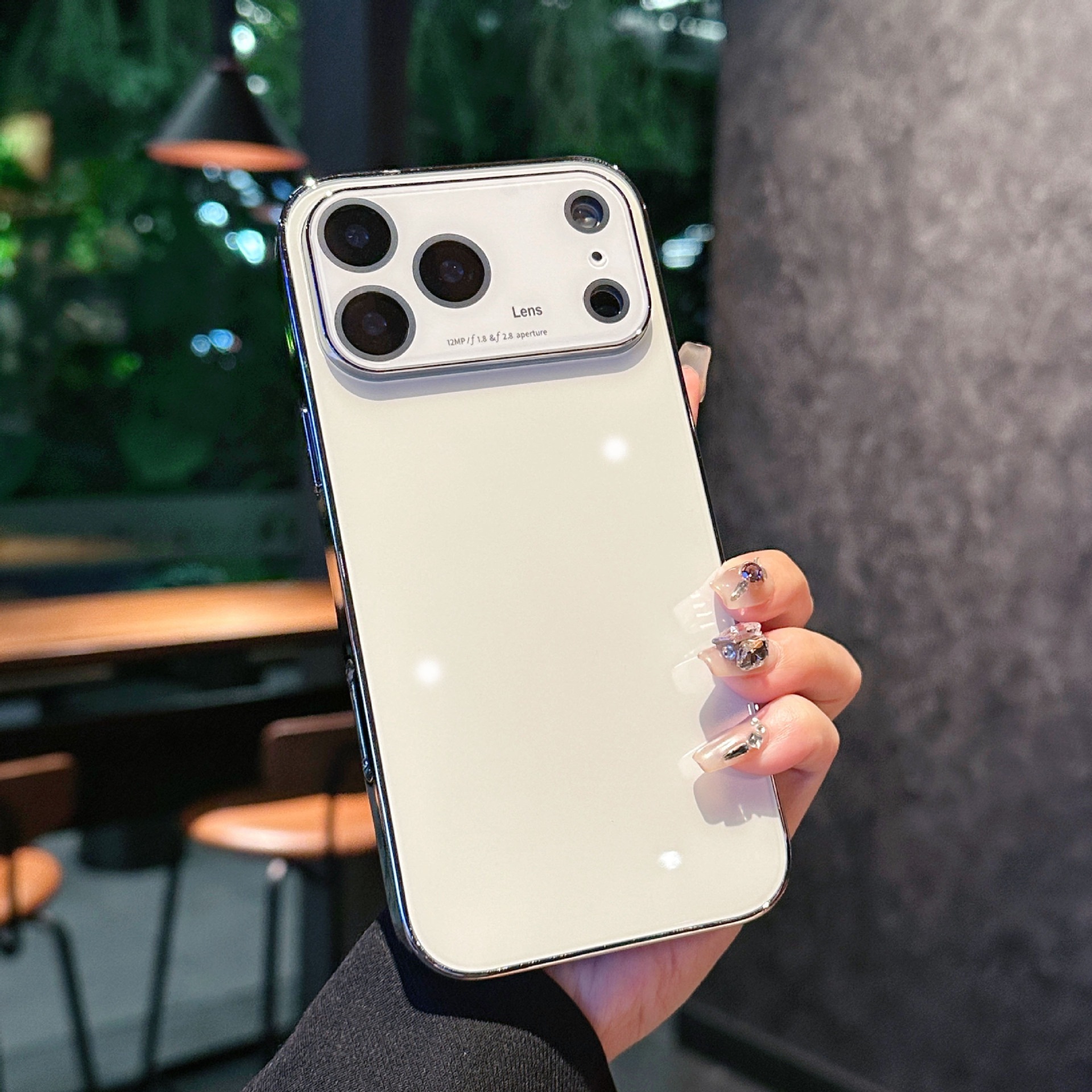 Orange Mirror Glass Phone Case Compatible with iPhone 17 Pro Max Electroplated Lens Protection Case Apple 16/15 Pro