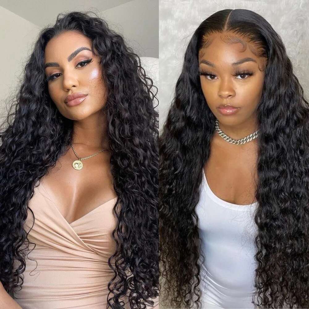 Curly Lace Front 13*3 For Black Women Long Deep Wave Synthetic Wigs With Baby Hair Heat Resistant Fiber Glueless