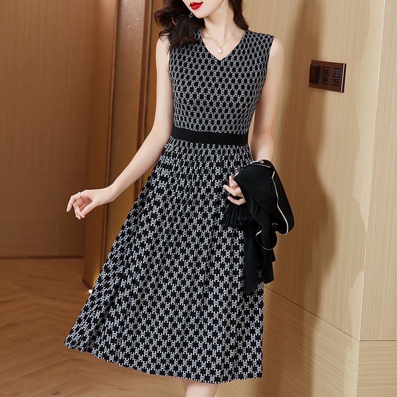 Korean style large size women's new plaid slim loose dress summer suit D02322