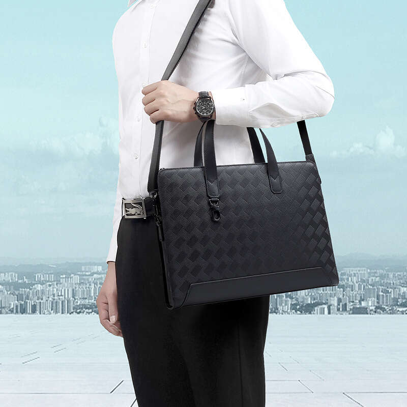 Luxury Bag Designer Elegant Business Totes Simple Fashion Leather Bag Fashion Trend Top Cowhide Leather Shoulder Bags Men's Briefcase