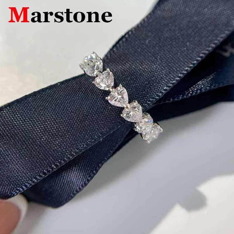 Heart Cut Full Moissanite Diamond D Color Wedding Ring 925 Sterling Silver 18K Gold Plated Luxury Top Quality Ring for Women
