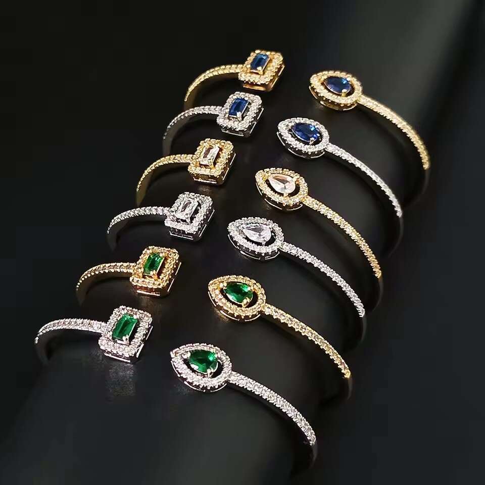 Hot selling luxury high-end opening adjustable bracelet designer jewelry shine moissanite chain gold bracelet designer bracelet for women charm bracel