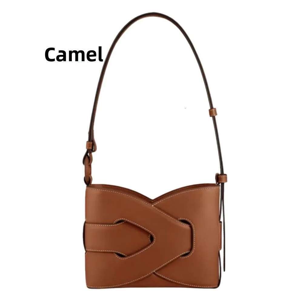2025 new woven niche retro fashion atmospheric shoulder knot bag, hand-held crossbody bucket bag