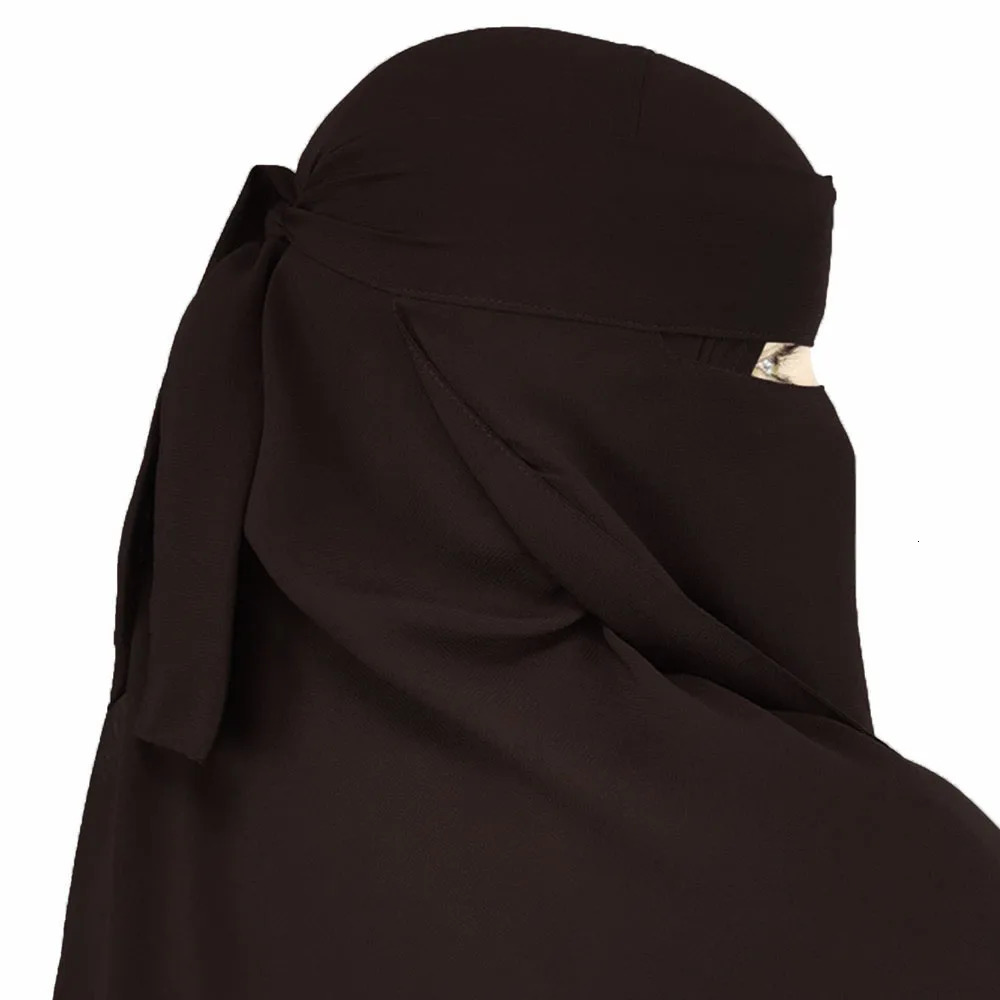 Niqab High Quality Chiffon Lightweight Breathable Face Cover Veil EID Ramadan Muslim Women Wholesale Rounded Back Long Hijab 250420