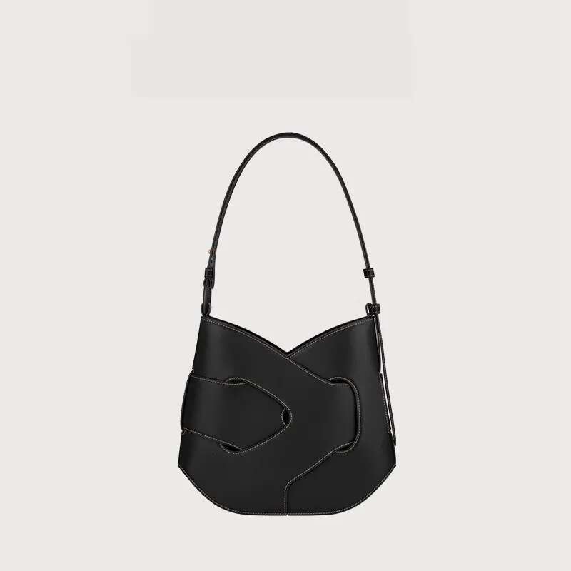 Fashion Premium Feeling Leather Smooth Woven Twisted Armpit Large Capacity Versatile Shoulder Women's Bag