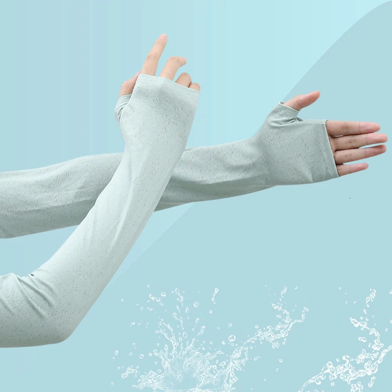 Ice silk sun protection sleeve summer loose thin breathable hand sleeve long arm sleeve driving riding shade ice sleeve cool 250430