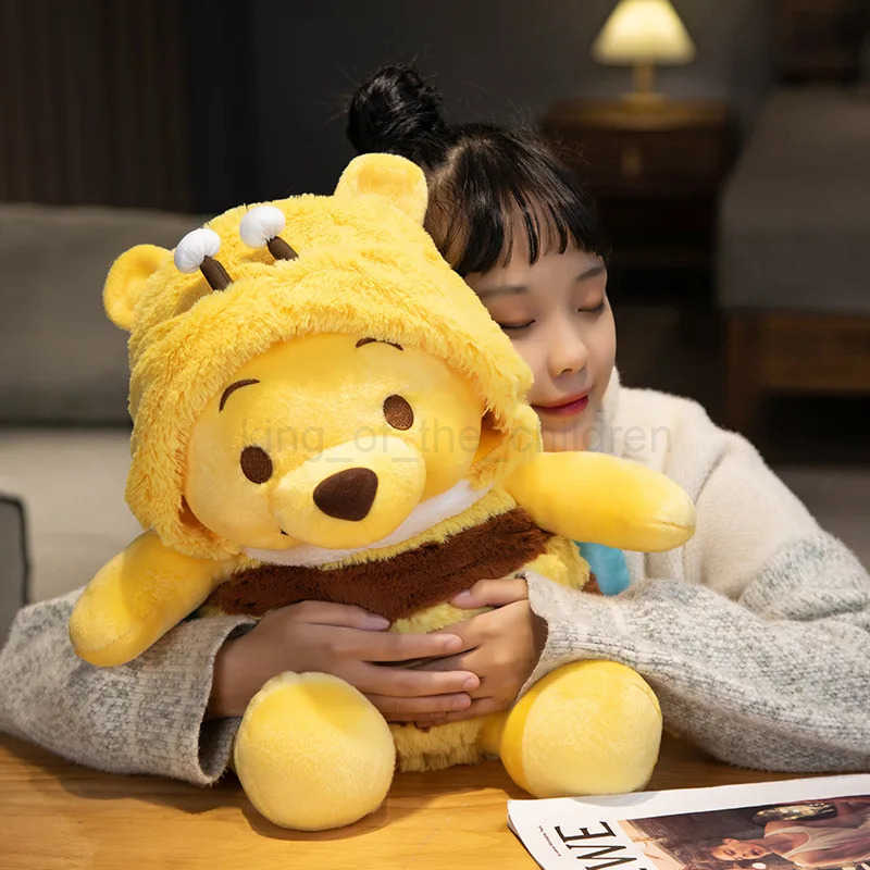 Disney 50cm Genuine Disney Bee Winnie The Pooh Plush Toys Pillow Kawaii Anime Bear Stuffed Doll Toys For Childrens Birthday Xmas Gifts W250430