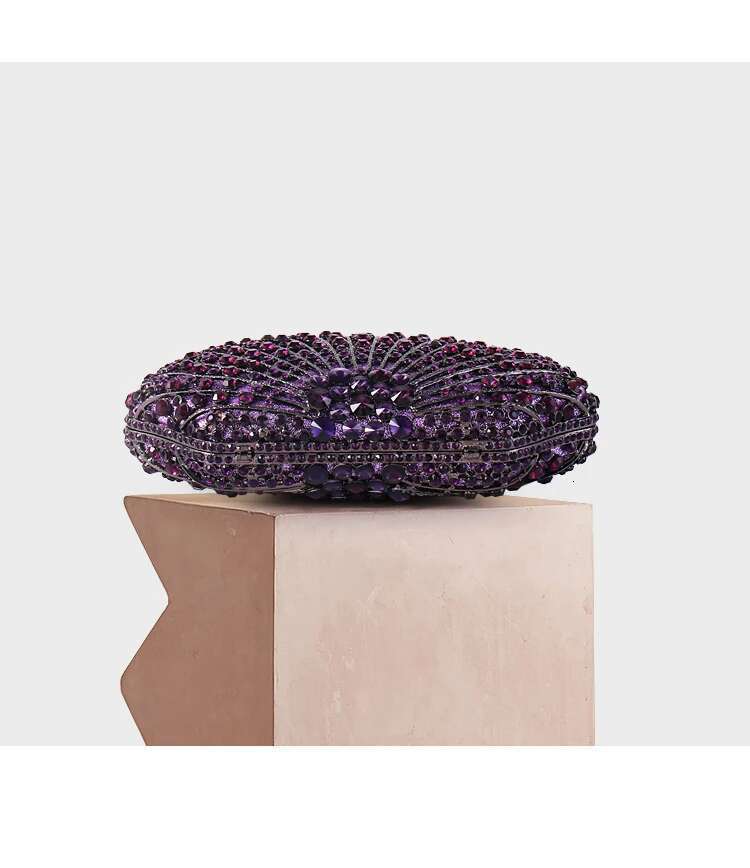 Purple Dia Elegant Clutch Minaudiere Bags Women Crystal Evening Bag Purses And Handbags Wedding Party Dinner Bolso Mujer