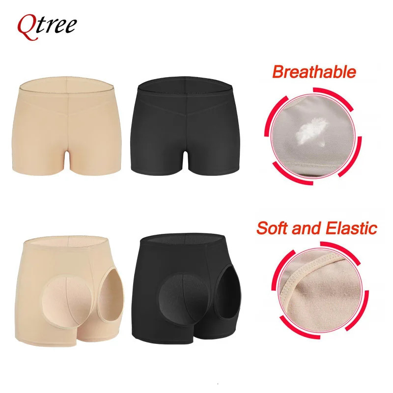 Qtree Hip Boosting Weight Loss Underwear Womens Shaping Boots Enhancer Shorts Abdominal Control Waist Trainer Shape 250430