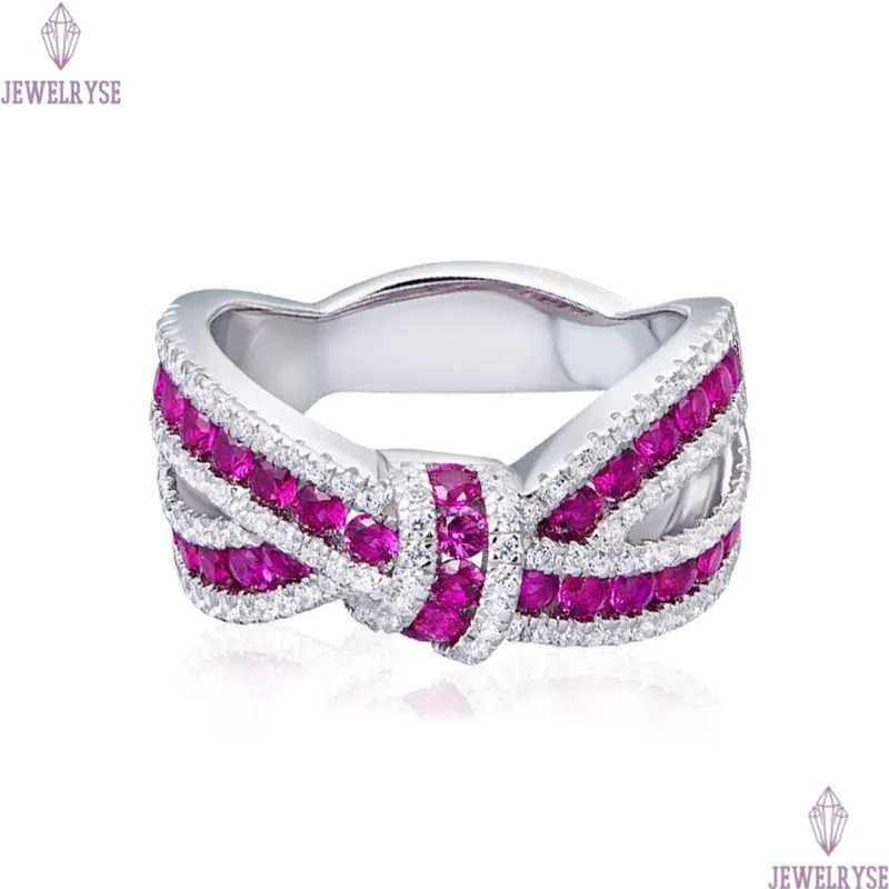 Choucong Brand Wedding Rings Classical Jewelry 925 Sterling Silver Blue Sapphire Round Cut Zircon CZ Diamond Elegant Bow Women Cross Band Ring Gift