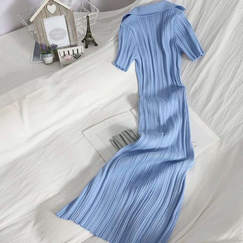 Yuoomuoo Chic Fashion Sexy Package Hips Knitted Summer Women V-Neck Slim Elastic Split Bodycon Dress Steetwear Vestidos
