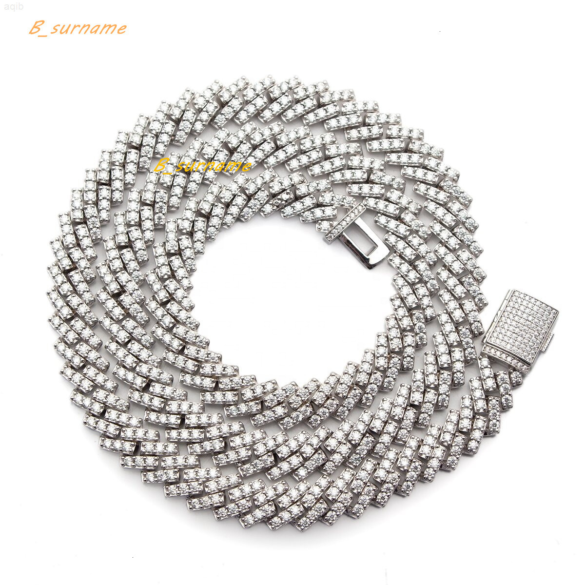 10mm Hip Hop S925 Silver Jewelry Iced Out Necklace Moissanite Diamond Cuban Chains