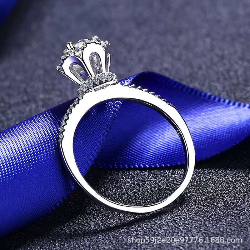 Wholesale 925 Sterling Silver Round Cut Lab Cultured Fine Jewelry Diamond VVS Luxury High Quality Wedding Moissanite Ring
