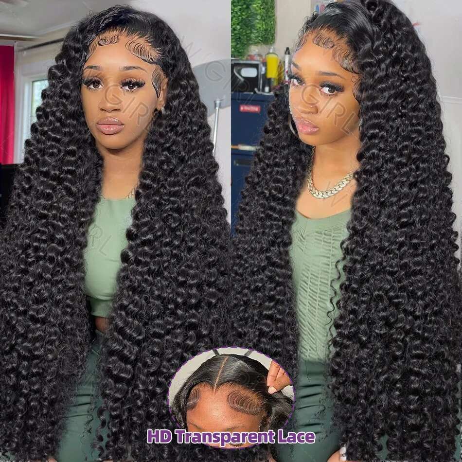 Deep Wave 13X6 HD Frontal Brazilian Curly Lace Front Human Hair 5X5 Closure Wig For Women