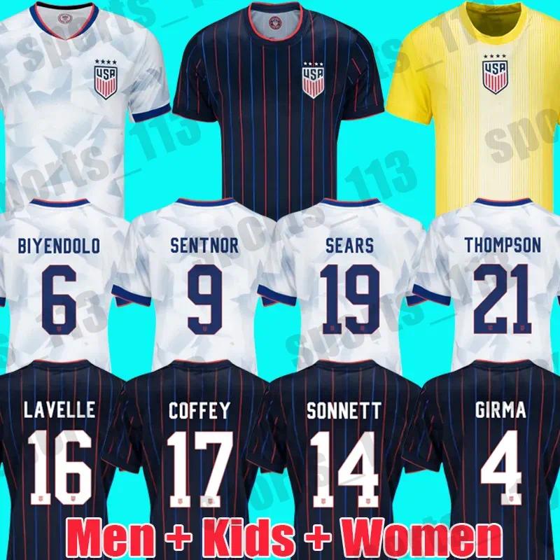 2026 USAS PULISIC McKENNIE Soccer Jerseys America Kids Kit 25 26 Home Away Football Shirts SMITH MORGAN BALOGUN MUSAH ADAMS United States Camisetas Player