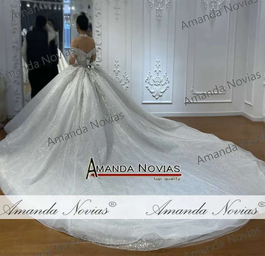 Customized Ns4923 Off The Shoulder Straps Beading Wedding Dress Real Photos 2025