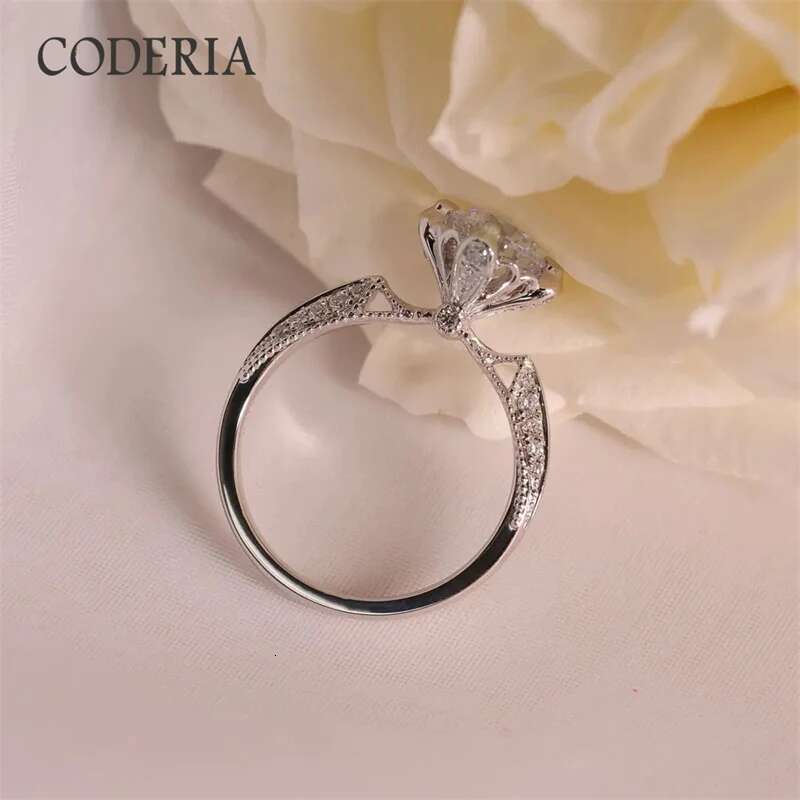 Prague Wedding Moissanite Ring 1 Carat D Colour Diamond Cut 925 Sterling Silver Plated 18K White Gold Rings for Women